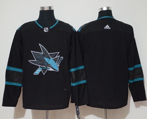 Adidas Men San Jose Sharks Blank Black Alternate Authentic Stitched NHL Jersey